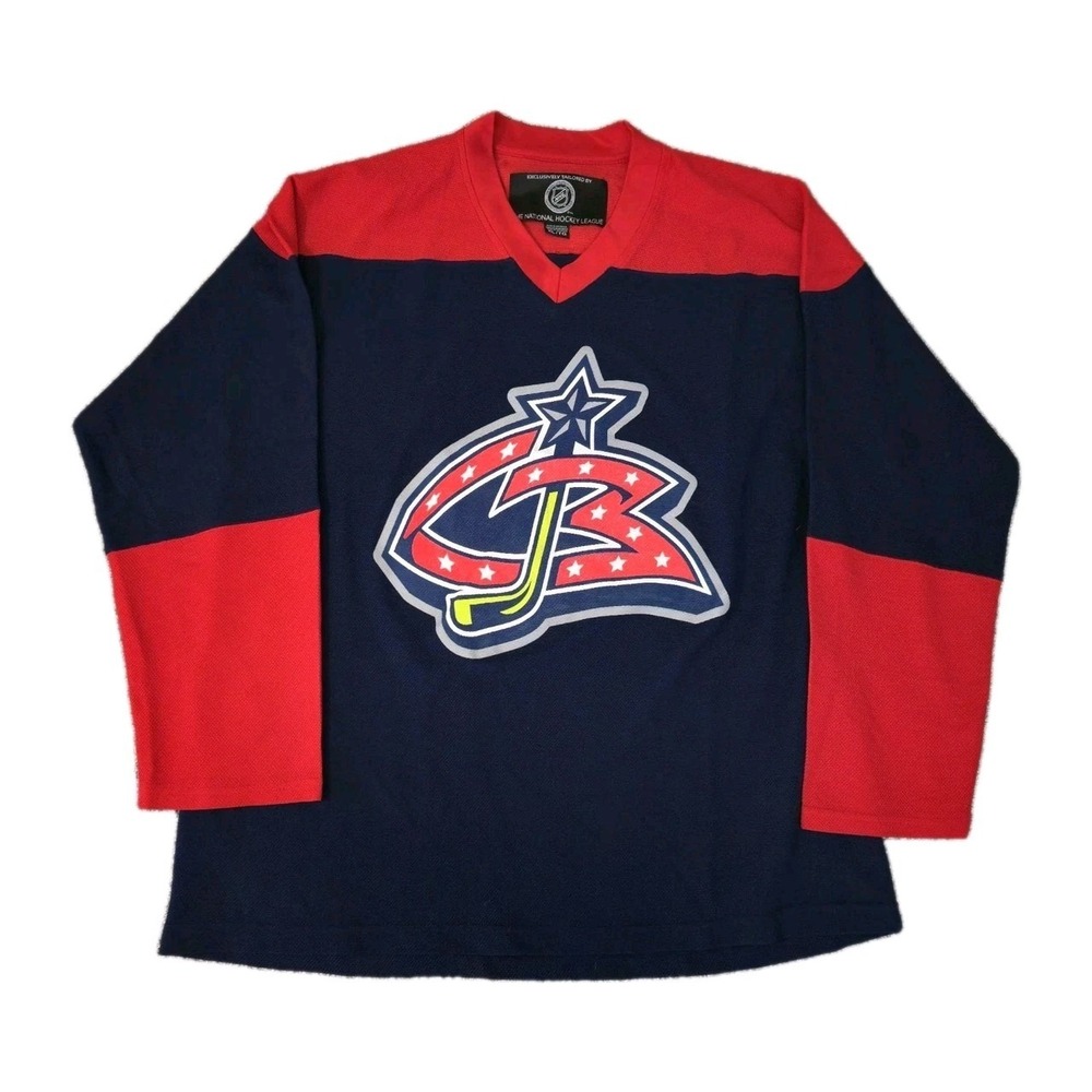 NHL Columbus Blue Jackets Jersey Blue Red White Men's XL Athleisure Hockey